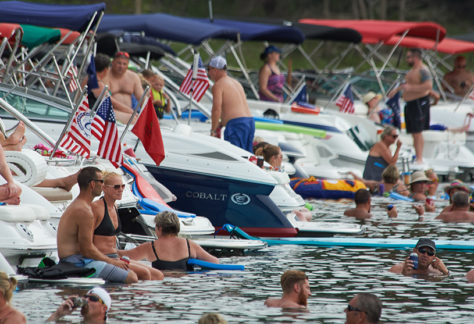Cobalt Owners on their Boats and in Water and Lined Up at Tampa Bay Fall Boat Show