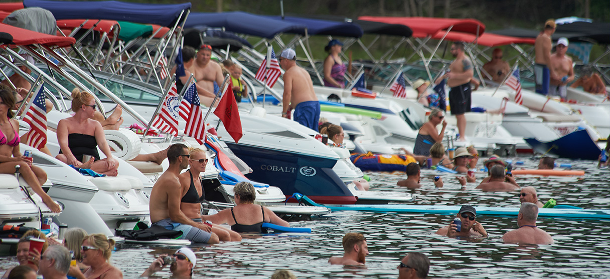 Cobalt Owners on their Boats and in Water and Lined Up at Tampa Bay Fall Boat Show