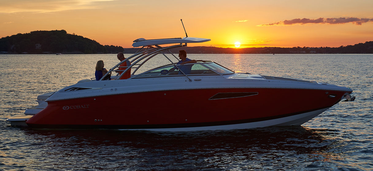 Cobalt R Series R35 in Knockout Red at Sunset