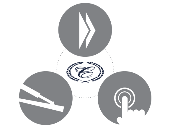 Tru Wave Technology Icons in Grey and White