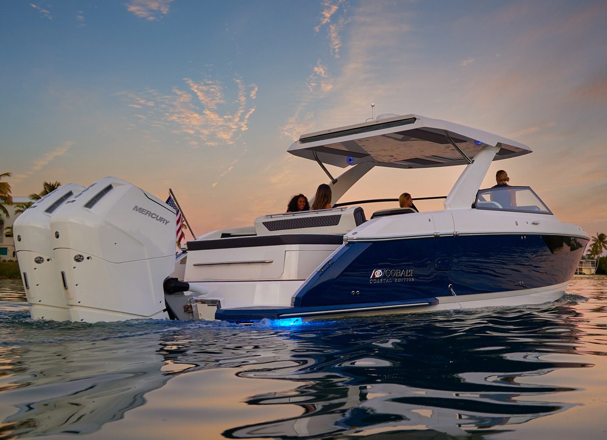 Cobalt boat in water