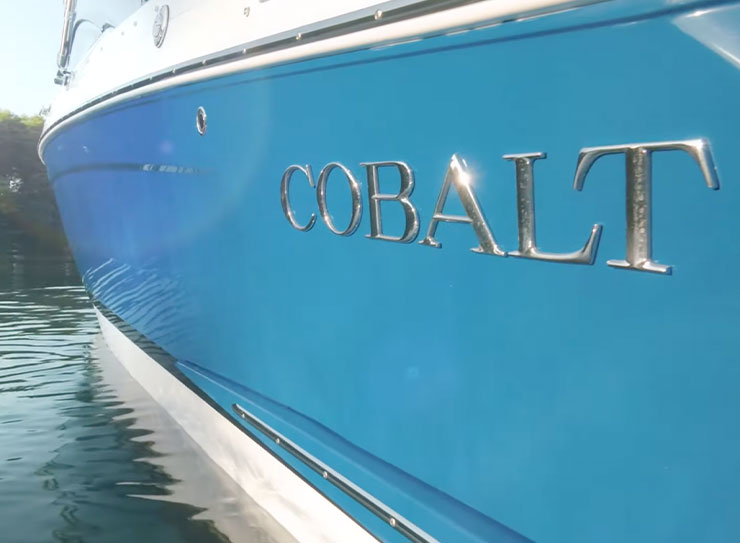 side of cobalt boat