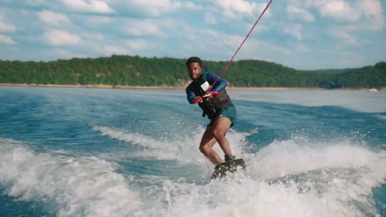 person wakesurfing