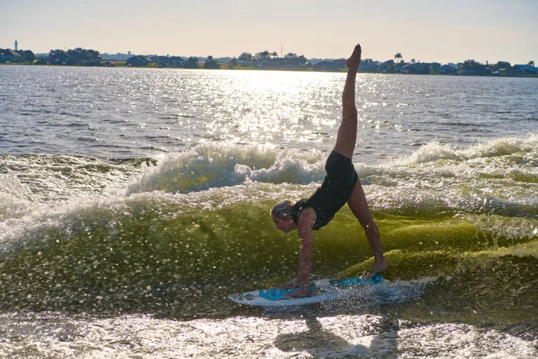 a person surfing