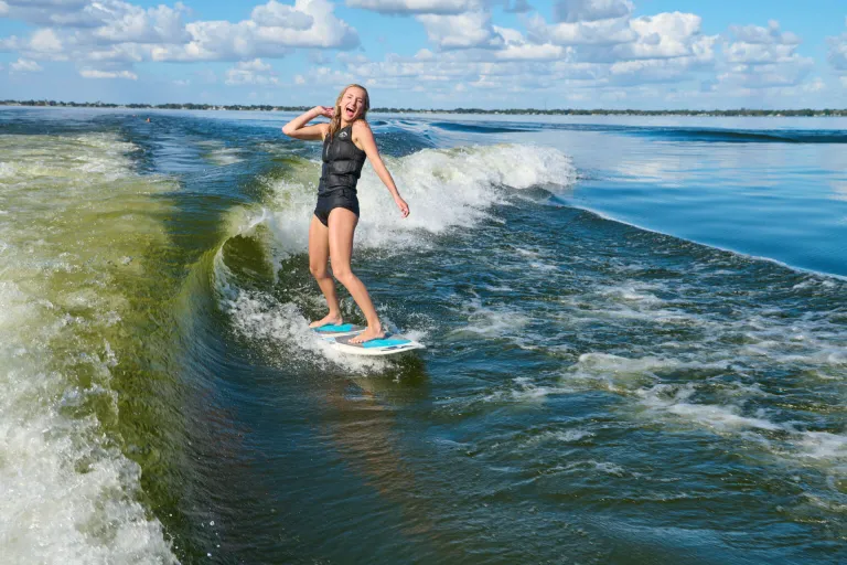a person surfing