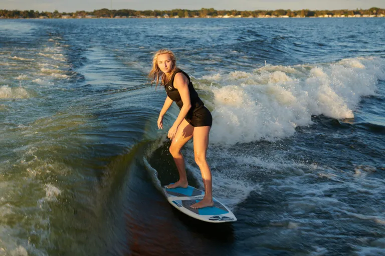 a person wakesurfing