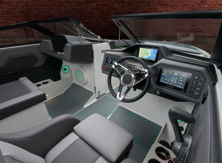 inside of boat helm