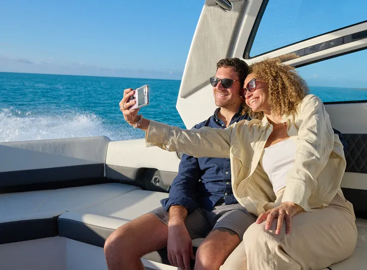 couple on boat