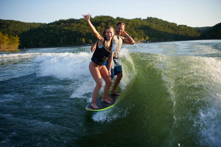 wakesurfing