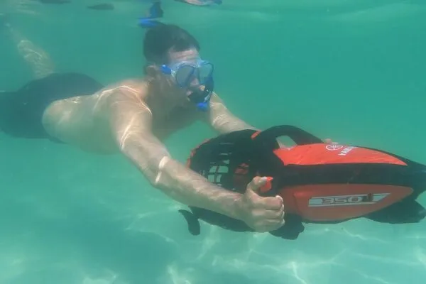 person scuba diving