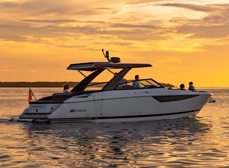 boat in sunset