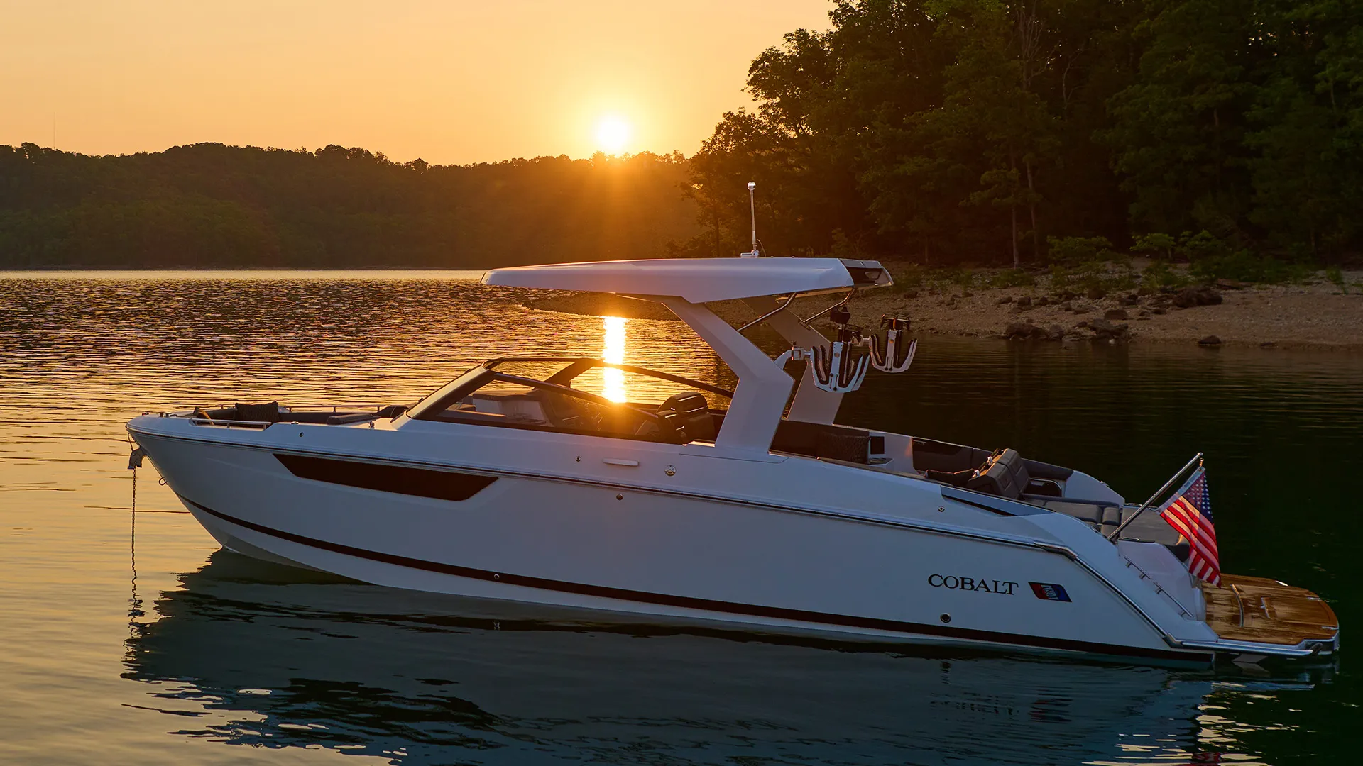 Cobalt Boats gallery hero desktop banner showcasing the premium lineup of luxury sterndrive and outboard models on water