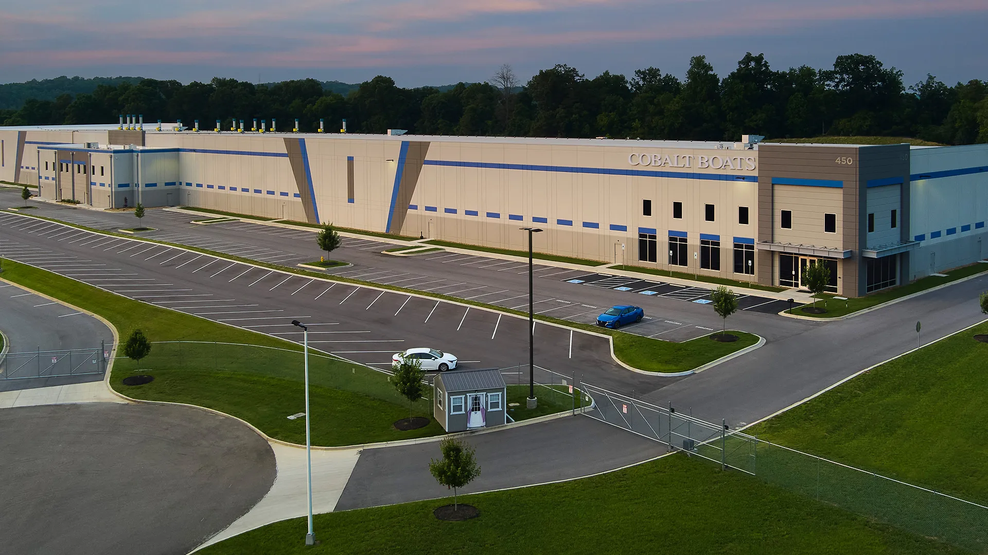 Cobalt Boats state-of-the-art manufacturing facility hero banner desktop showing the precision production floor and craftsmanship