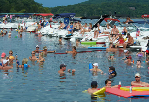 Cobalt Owners on their Boats and in Water and Lined Up at Tampa Bay Fall Boat Show